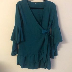 Emerald Green Ruffle Dress